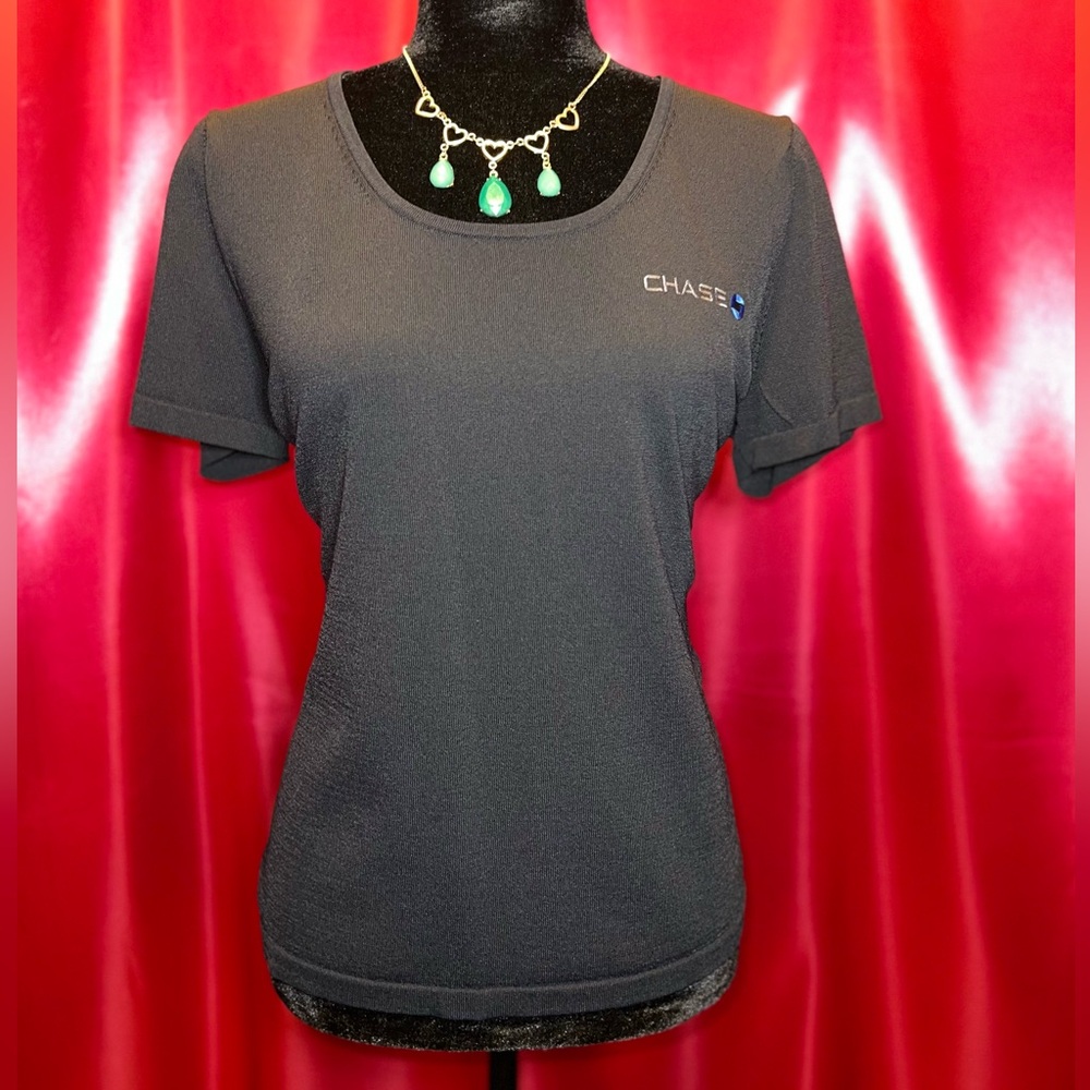 Black Chase Bank Lands End Uniform Shirt